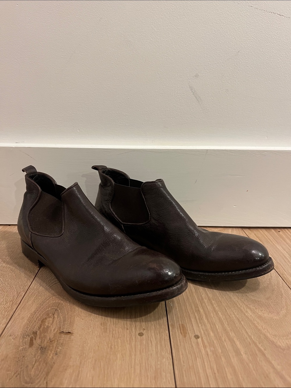 Alberto Fasciano hand made Dark Brown Leather Chelsea Boots